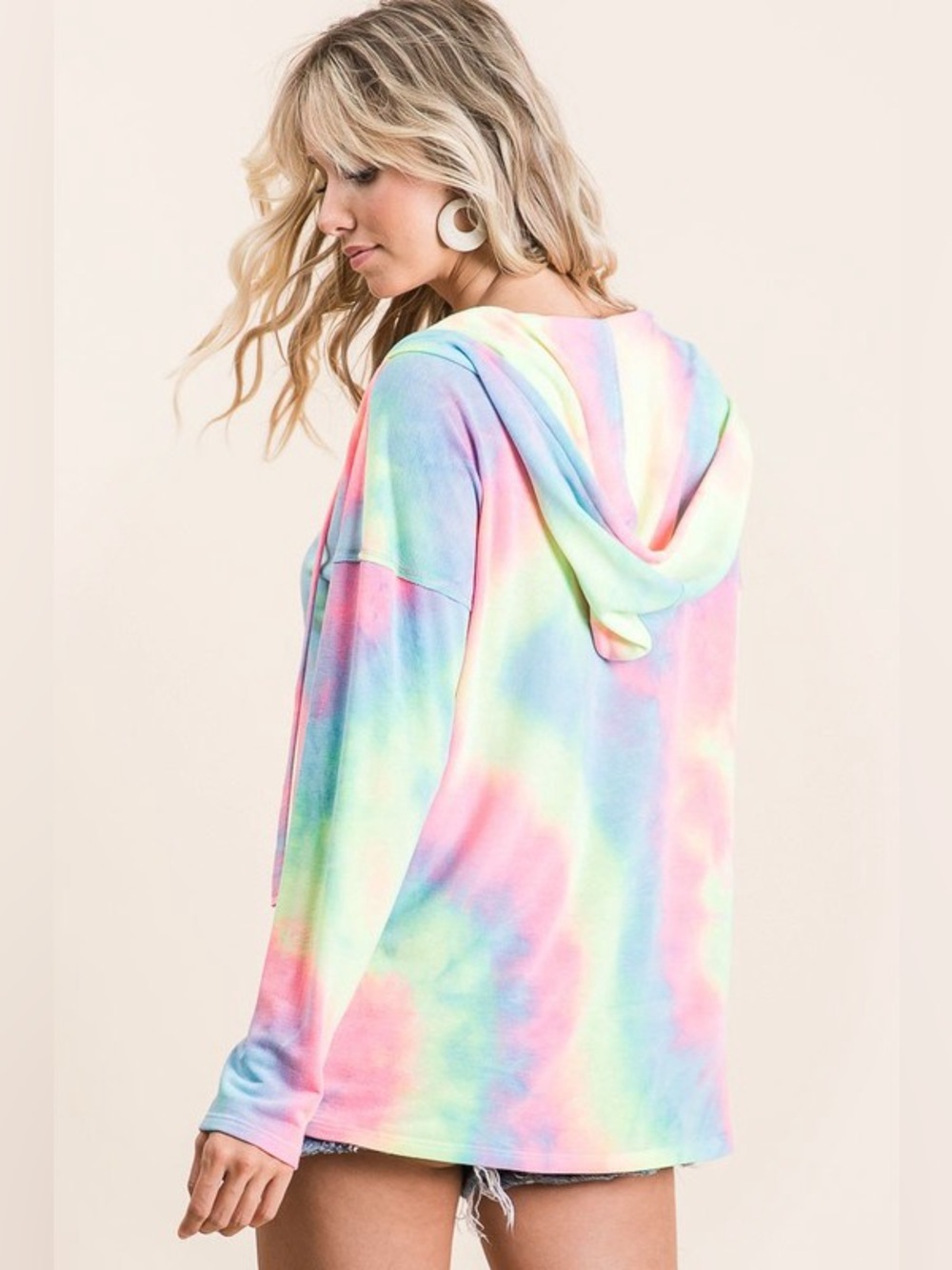 BiBi Tie Dye Terry Long Sleeve Hoodie - Picture 6 of 15